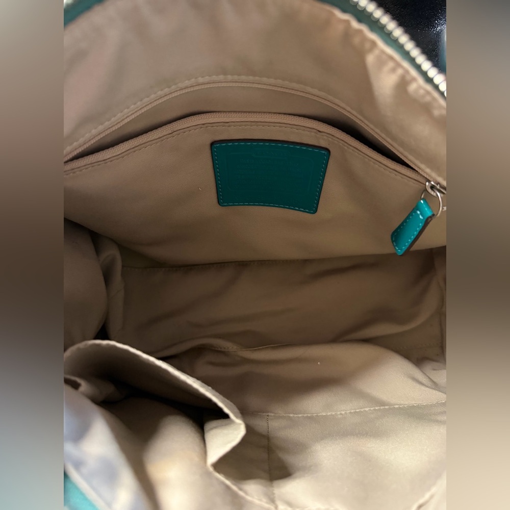 Coach Signature Stripe Jade Satchel/Crossbody - Picture 11 of 16